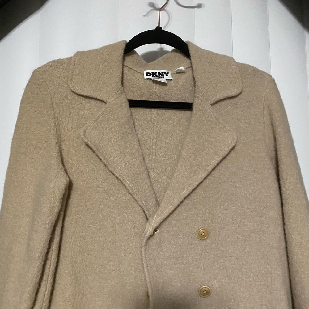 DKNY tan wool button coat - Picture 11 of 11
